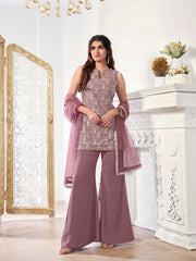 Women Paisley Embroidered Regular Thread Work Kurta with Palazzos & With Dupatta