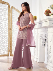 Women Paisley Embroidered Regular Thread Work Kurta with Palazzos & With Dupatta