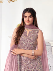 Women Paisley Embroidered Regular Thread Work Kurta with Palazzos & With Dupatta