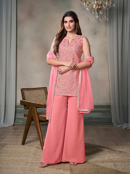 Women Paisley Embroidered Regular Thread Work Kurta with Sharara & With Dupatta