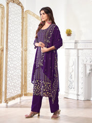 Women Floral Embroidered Regular Kurta with Palazzos & With Dupatta