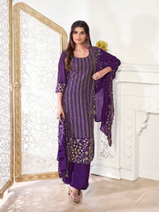 Women Floral Embroidered Regular Kurta with Palazzos & With Dupatta