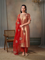 Women Ethnic Motifs Regular Kurta with Trousers & With Dupatta