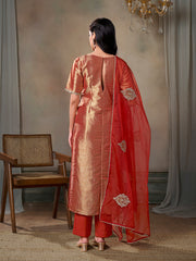 Women Ethnic Motifs Regular Kurta with Trousers & With Dupatta