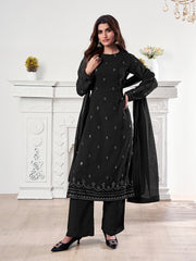 Women Ethnic Motifs Regular Sequinned Kurta with Palazzos & With Dupatta