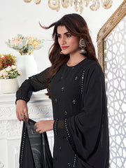 Women Ethnic Motifs Regular Sequinned Kurta with Palazzos & With Dupatta