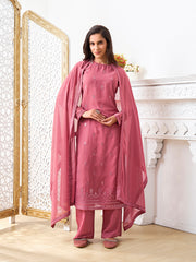 Women Ethnic Motifs Embroidered Regular Sequinned Kurta with Palazzos & With Dupatta