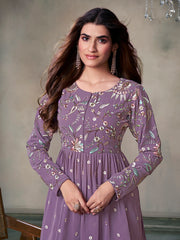 Women Floral Embroidered Pleated Thread Work Kurti with Sharara