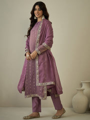 Women Floral Embroidered Regular Kurta with Trousers & With Dupatta