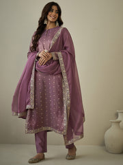 Women Floral Embroidered Regular Kurta with Trousers & With Dupatta