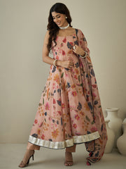 Women Floral Printed Regular Kurta with Trousers & With Dupatta