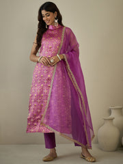 Women Floral Regular Kurta with Trousers & With Dupatta