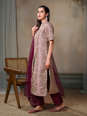 Women Ethnic Motifs Regular Sequinned Kurta with Trousers & With Dupatta