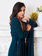 Women Ethnic Motifs Embroidered Sequinned Grandeur & Majestic Artwork Georgette Kurta