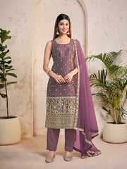 Women Ethnic Motifs Embroidered Regular Kurta with Trousers & With Dupatta