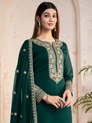 Women Ethnic Motifs Embroidered Regular Sequinned Kurta with Trousers & With Dupatta