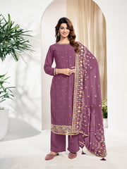 Women Ethnic Motifs Embroidered Regular Sequinned Kurta with Trousers & With Dupatta