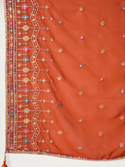 Ethnic Motifs Embroidered Regular Sequinned Kurta With Trouser With Dupatta