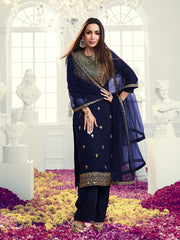 Women Ethnic Motifs Embroidered Regular Sequinned Kurta with Palazzos & With Dupatta