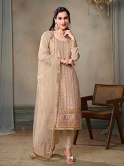 Women Ethnic Motifs Embroidered Regular Thread Work Velvet Kurta with Trousers & With Dupatta