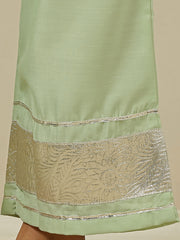 Green Floral Printed V-Neck Kurta with Palazzo & Dupatta