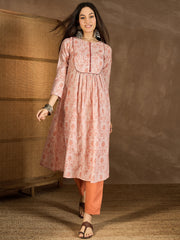 Women Ethnic Motifs Printed Pleated Sequinned Kurta with Trousers