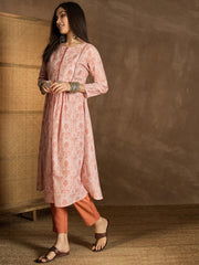 Women Ethnic Motifs Printed Pleated Sequinned Kurta with Trousers