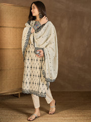 Women Ethnic Motifs Embroidered Regular Thread Work Kurta with Trousers & With Dupatta