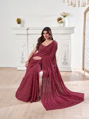 Floral Sequinned Poly Georgette Saree