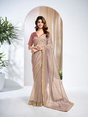 Sequinned Net Saree