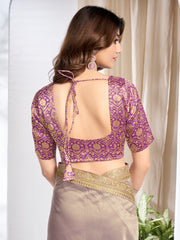 Sequinned Net Saree