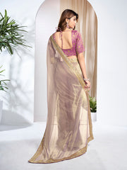 Sequinned Net Saree