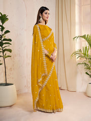 Floral Sequinned Organza Saree