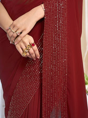 Embellished Sequinned Poly Georgette Saree