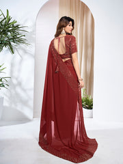 Embellished Sequinned Poly Georgette Saree