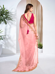 Floral Sequinned Organza Saree