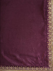 Embroidered Velvet Saree