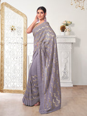 Sequinned Poly Georgette Heavy Work Saree