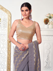 Sequinned Poly Georgette Heavy Work Saree