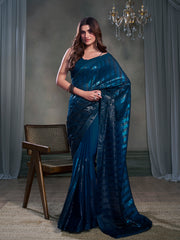 Embellished Sequinned Poly Chiffon Saree