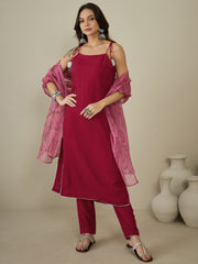 Women Regular Gotta Patti Kurta with Trousers & With Dupatta