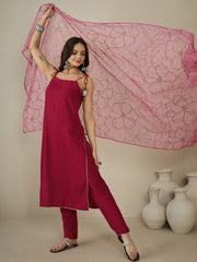 Women Regular Gotta Patti Kurta with Trousers & With Dupatta