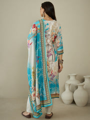 Women Floral Printed Regular Beads and Stones Kurta with Trousers & With Dupatta