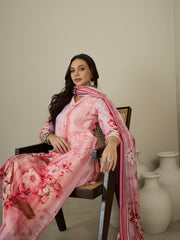 Women Floral Printed Regular Sequinned Kurta with Trousers & With Dupatta