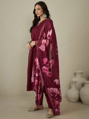 Women Ethnic Motifs Embroidered Panelled Sequinned Kurta with Trousers & With Dupatta