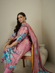 Women Floral Printed Regular Sequinned Kurta with Trousers & With Dupatta