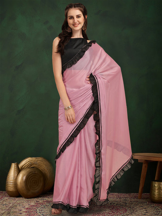 Ruffle Saree With Blouse Piece