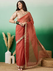 Embroidered Saree With Blouse Piece