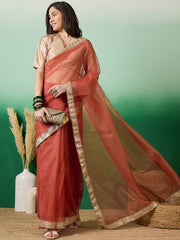 Embroidered Saree With Blouse Piece