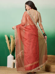 Embroidered Saree With Blouse Piece